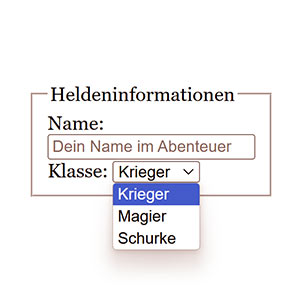 Token: Formular fieldset- und legend-Element
